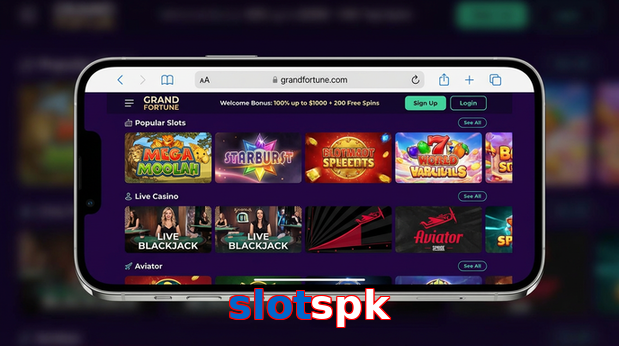 Main screen of Slotspk ios page for PK players